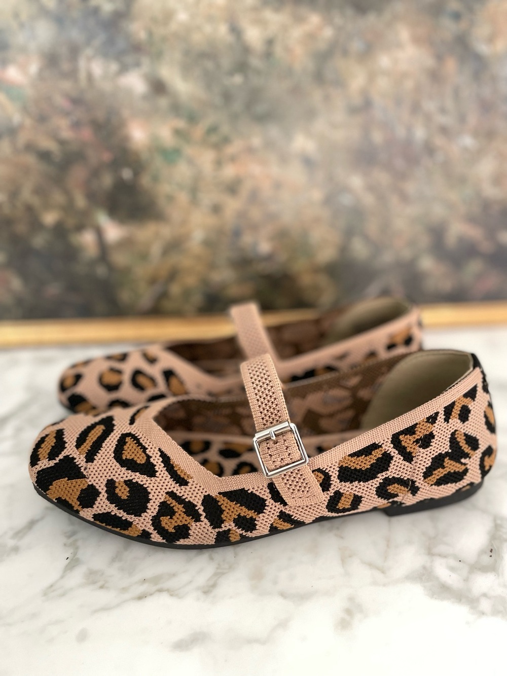 Steve Madden Mary Jane Ballet Flat Loafer Size 8 Leopard Print